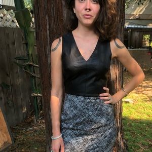 Gorgeous leather top Banana Republic dress.